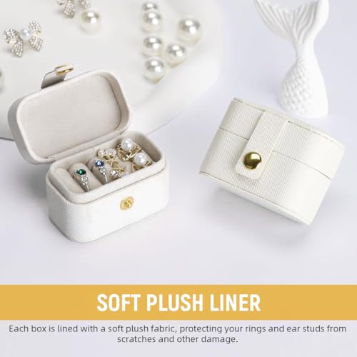 MAYCREATE® Ring Box Travel Jewelry Organizer Boxes for Rings Ear Studs 4 Slots Design Soft Plush Liner Snap Button Closure MAYCREATE® Ring Box Travel Jewelry Organizer Boxes for Rings Ear Studs 4 Slots Design Soft Plush Liner Snap Button Closure